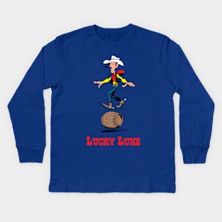 balancing in a barrel Kids Long Sleeve T-Shirt